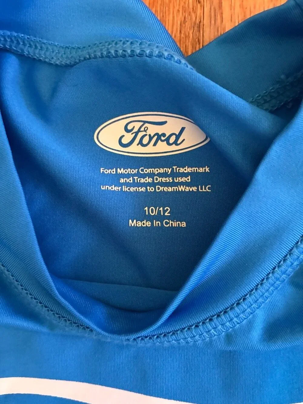 Ford Kids Blue Short-Sleeve Rash Guard Size 10/12